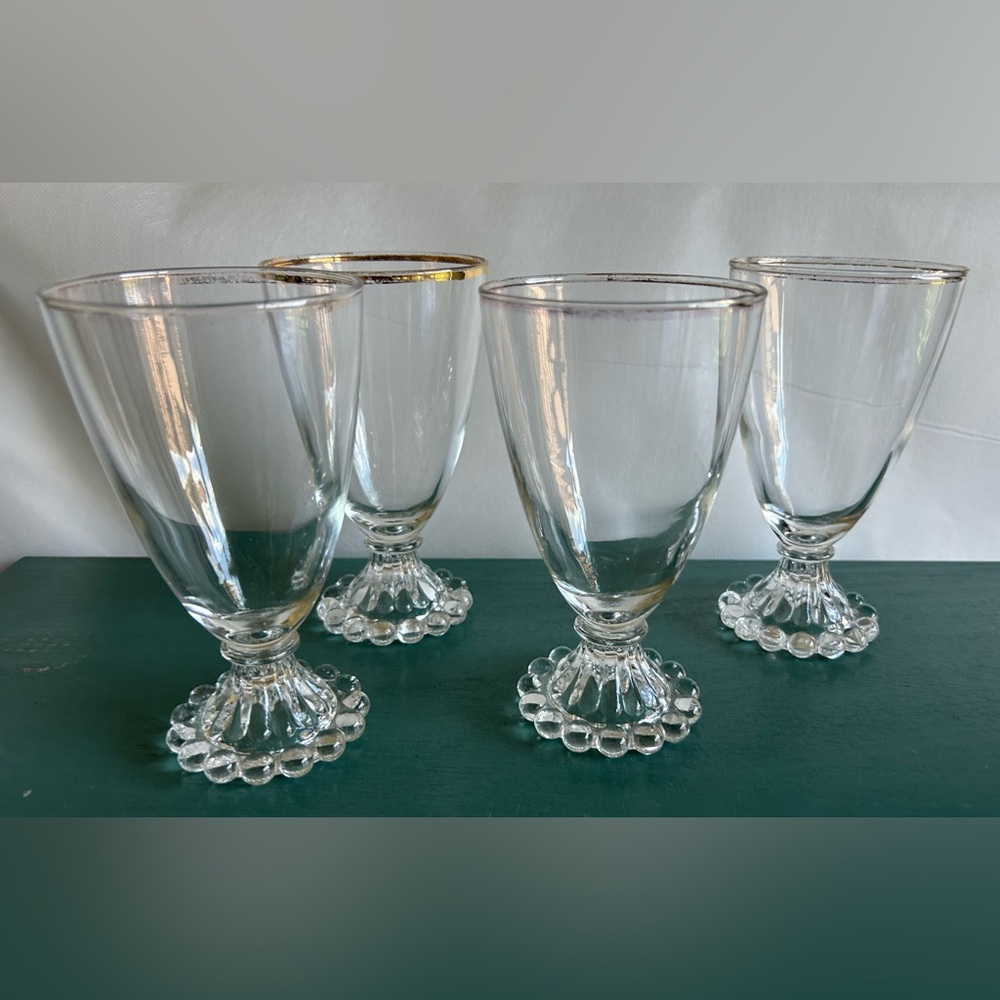 4 Vintage, Anchor Hocking, “Berwick Boopie” Water Goblets. Set of Four
